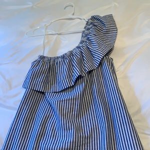 J. Crew Factory  One Shoulder Ruffle Day Dress